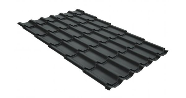 Металлочерепица классик GL 0,5 GreenCoat Pural RR 23 темно-серый (RAL 7024 мокрый асфальт) купить в Ельце