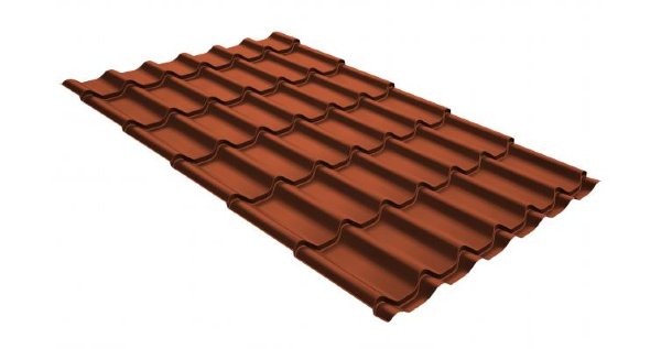 Металлочерепица классик GL 0,5 GreenCoat Pural RR 750 кирпично-красный (RAL 8004 терракота) купить в Ельце