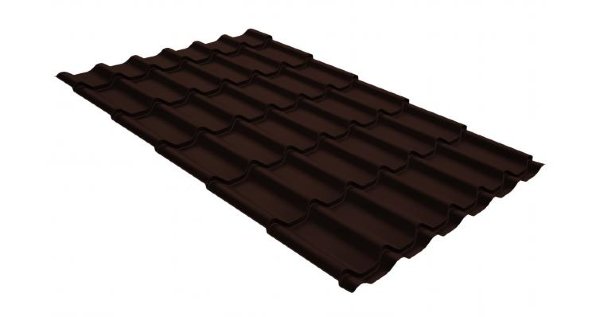 Металлочерепица классик GL 0,5 GreenCoat Pural RR 887 шоколадно-коричневый (RAL 8017 шоколад) купить в Ельце