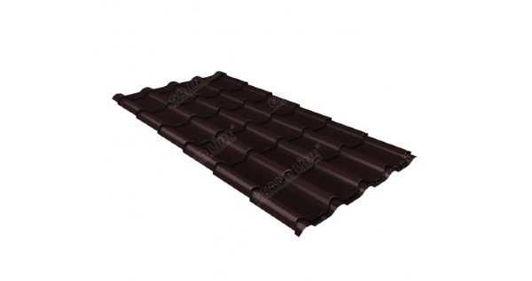 Металлочерепица камея GL 0,5 Atlas RAL 8017 шоколад купить в Ельце