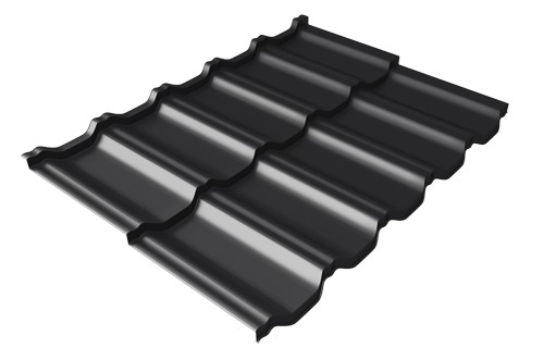 Металлочерепица модульная Квинта Uno Grand Line c 3D резом 0,5 Quarzit lite RAL 9005 черный купить в Ельце