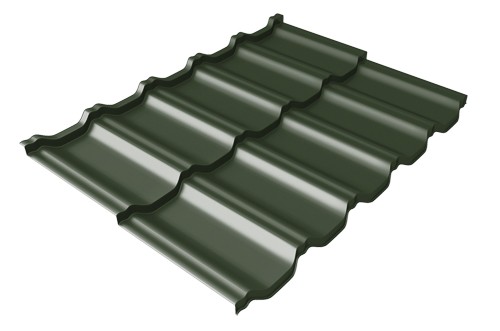 Металлочерепица модульная Квинта Uno Grand Line c 3D резом 0,5 GreenСoat Pural Matt RR 11 темно-зеленый (RAL 6020 хромовая зелень) купить в Ельце