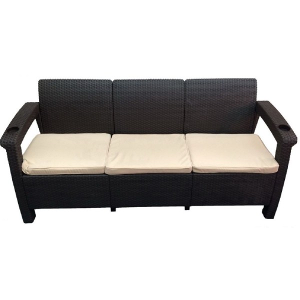 Трёхместный диван  Yalta Sofa 3 Seat венге купить в Ельце