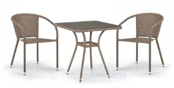 Комплект плетеной мебели AFINA из иск. ротанга T282BNT/Y137C-W56 Light Brown 2Pcs купить в Ельце