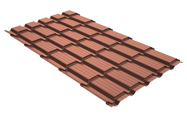 Металлочерепица GL квадро профи 0,5 Quarzit Cuprum Steel купить в Ельце