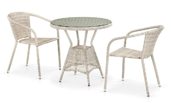 Комплект плетеной мебели AFINA из иск. ротанга T705ANT/Y137C-W85 Latte 2Pcs купить в Ельце