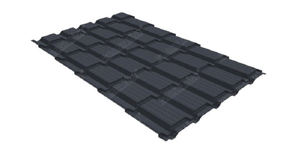 Металлочерепица GL квадро профи 0,5 Satin RAL 7024 мокрый асфальт купить в Ельце