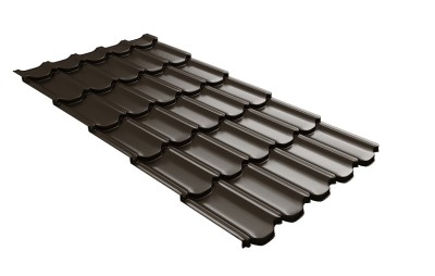 Металлочерепица квинта плюс с 3D резом 0,5 Satin RR 32 темно-коричневый